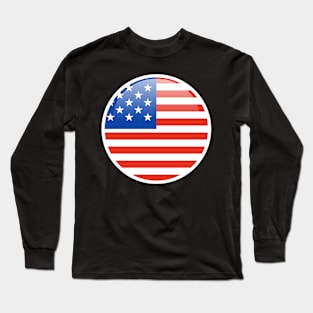 Wear Your Patriotism on Your Sleeve: The USA Flag Enamel Pin Long Sleeve T-Shirt